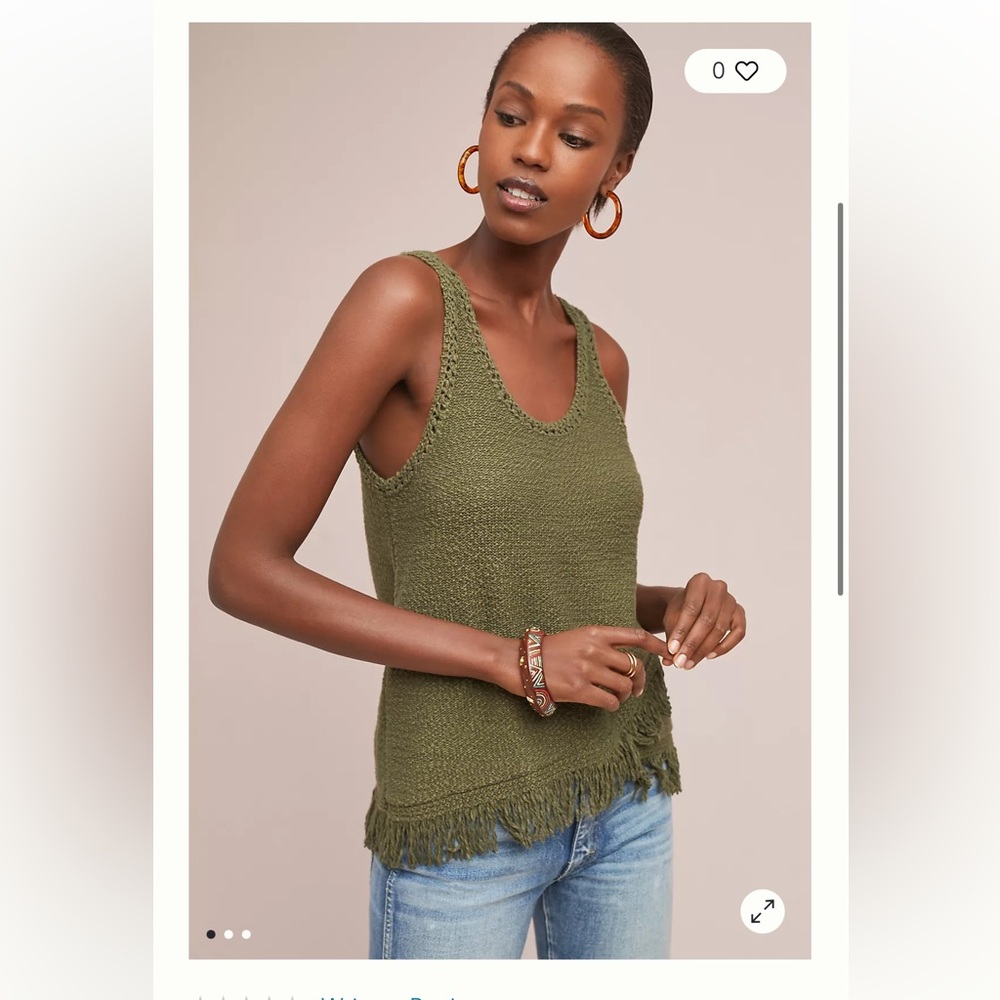 Anthropology Fringed Sweater Tank festival